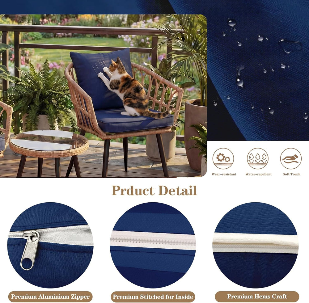 4pcs Outdoor Patio Cushion Covers Replacement, 24" Zippered Outdoor Cush...