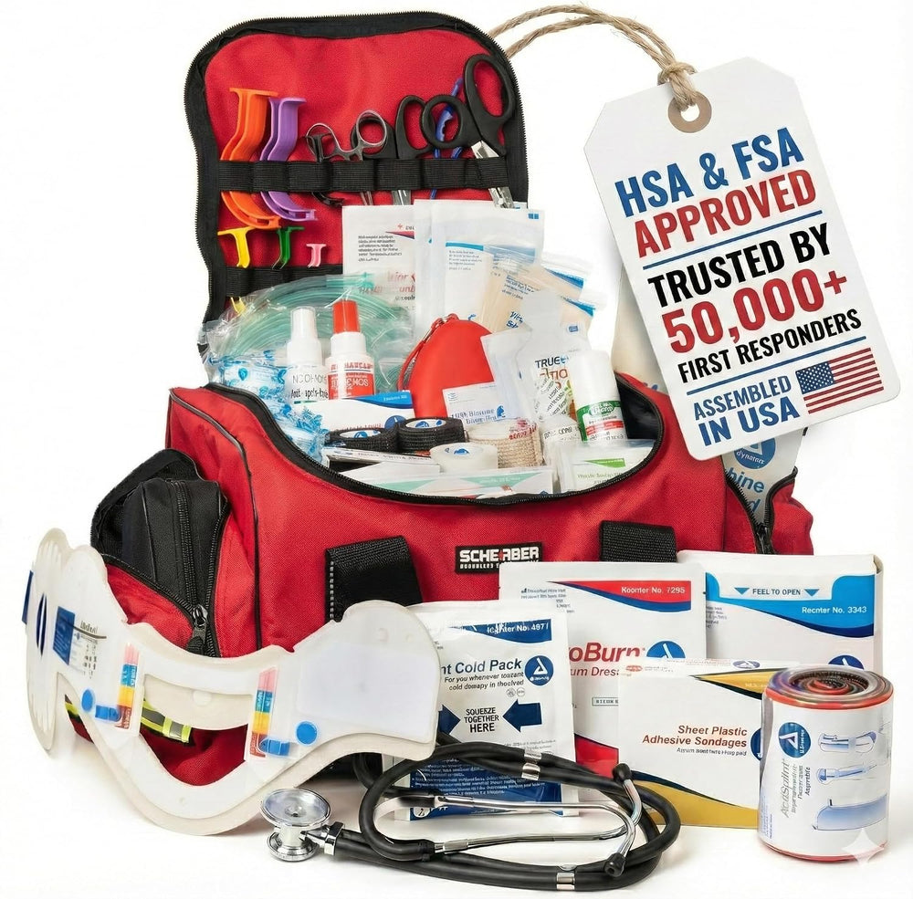 Scherber First Responder Fully-Stocked Large Professional Essentials EMT/EMS ...