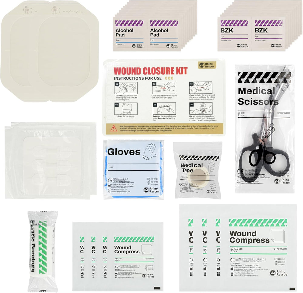 RHINO RESCUE Wound Closure Kit with 6 Stitch Zip Devices