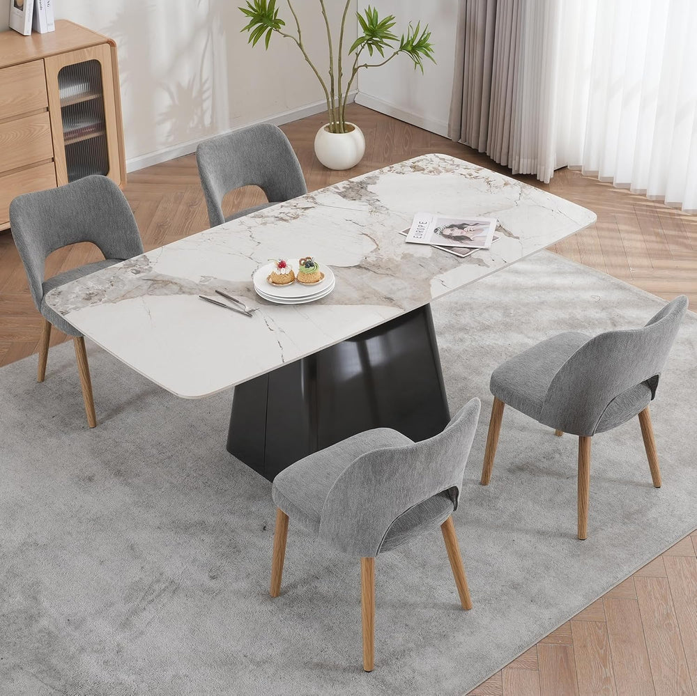 Modern Dining Chairs Set of 4, Upholstered Fabric Kitchen Small Cute Chairs w...