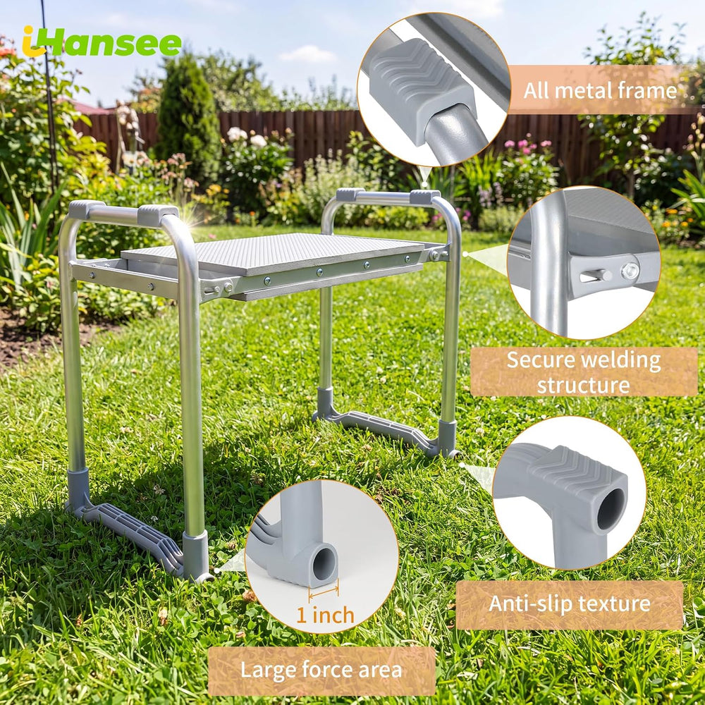 Garden Kneeler and Seat, Portable Kneeling Bench for Gardening