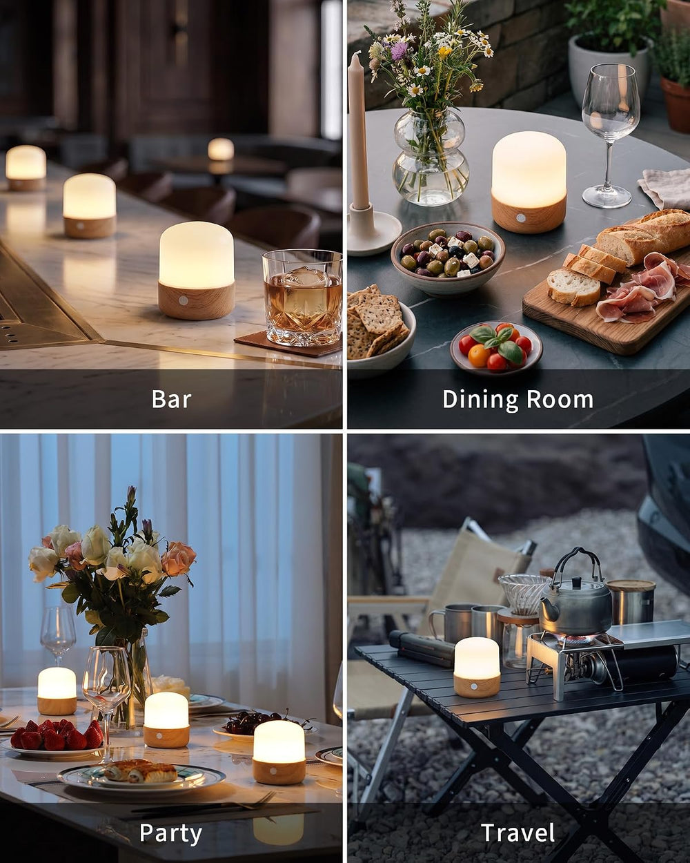 KDG Cordless RGB H3.5 Small Table Lamps Set of 2, Magnetic Base Light Bulb