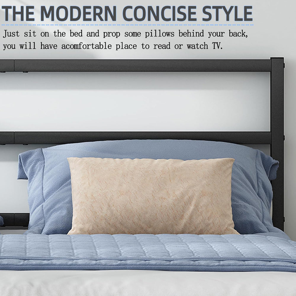 Twin Bed Frames with Headboard and Footboard, 14 Inch Metal Platform Twin Siz...