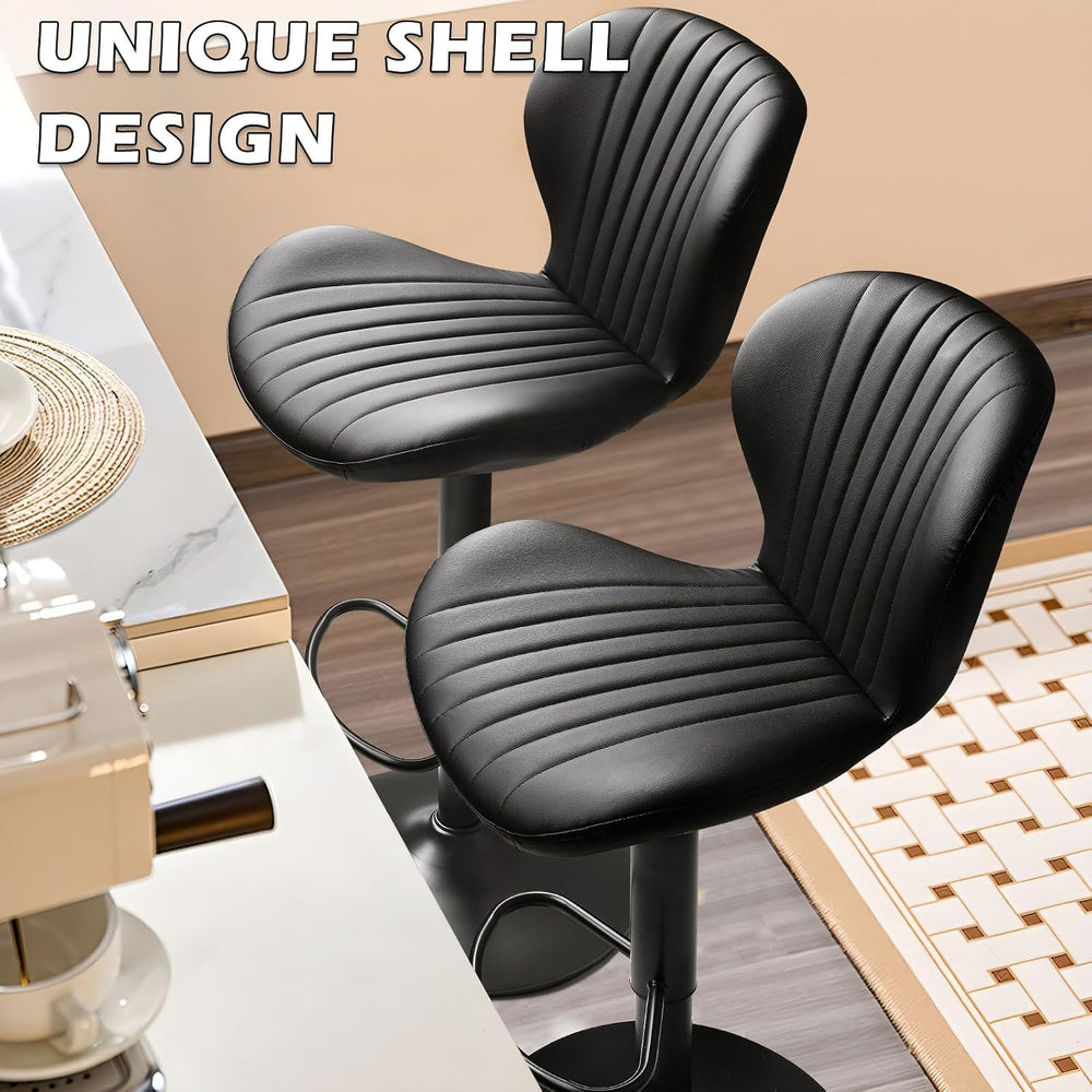 Waleaf Swivel Bar Stools Set of 4, Adjustable Counter Height with Backrest