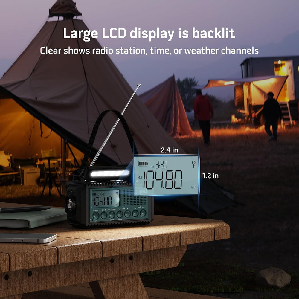 Emergency Weather Radio NOAA/AM/FM/SW, 5 Ways Powered Solar Hand Crank