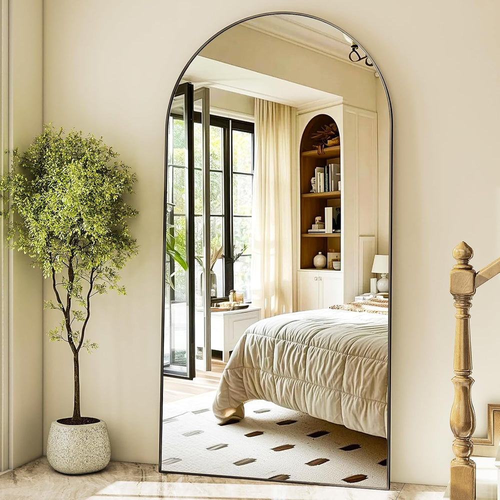 HARRITPURE 76"x34" Arched Full Length Mirror, Black