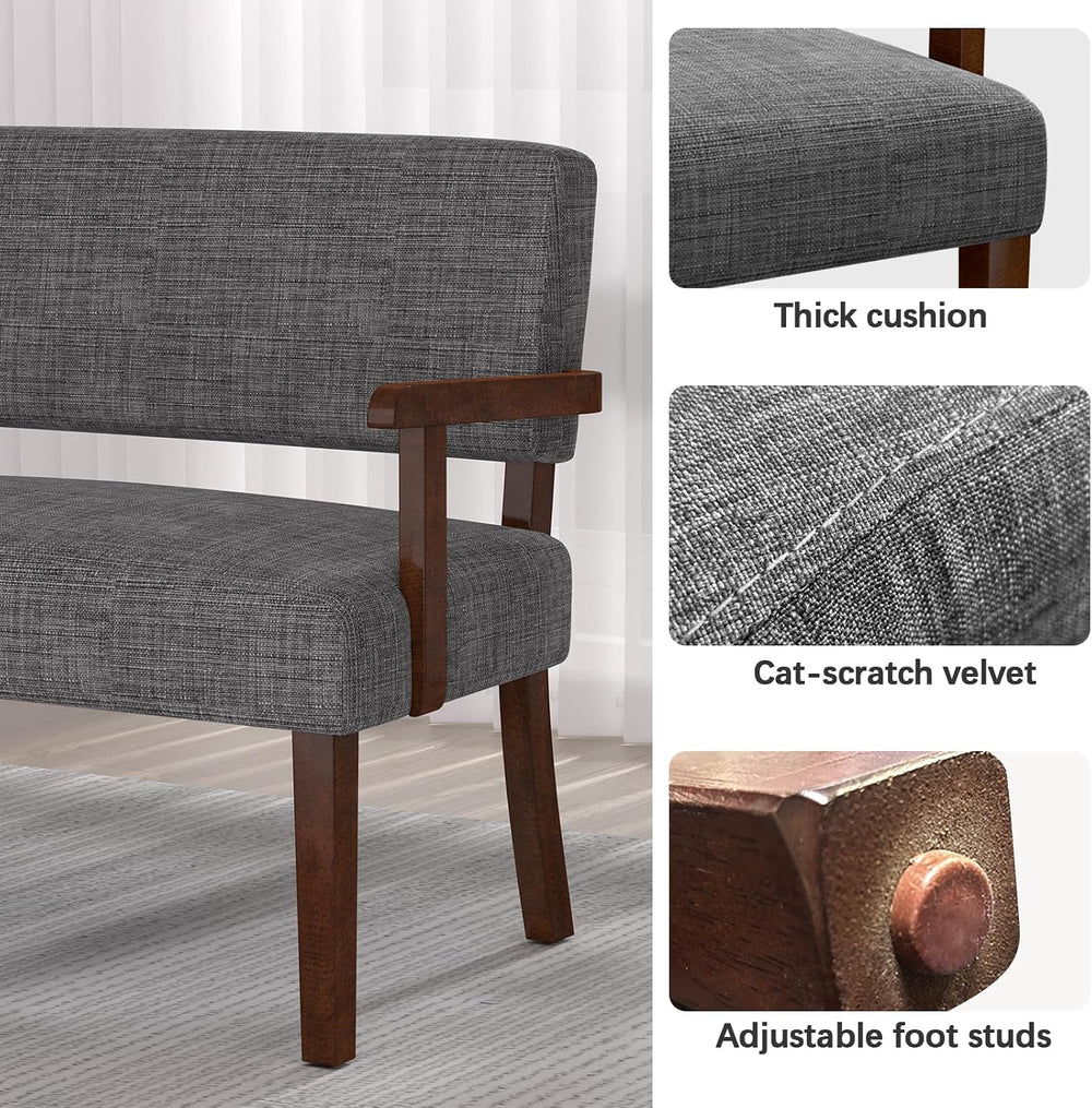 FAGAGA Accent Chair 2 Seat, Upholstered Reading Leisure Chair, Bench with Sol...