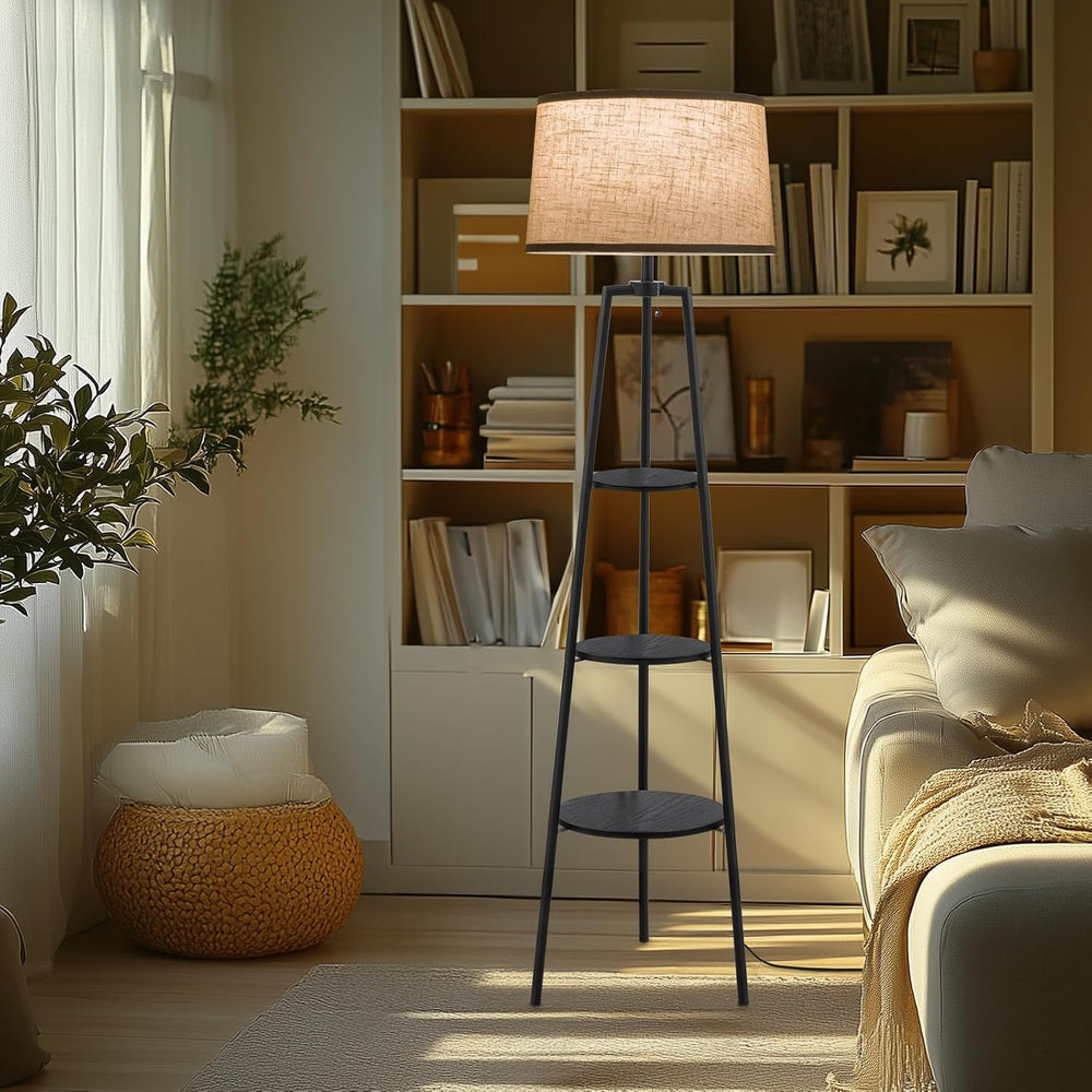 EOEYYOYB 3 Tier Shelf Floor Lamps for Living Room, Modern Standing Lamp with ...