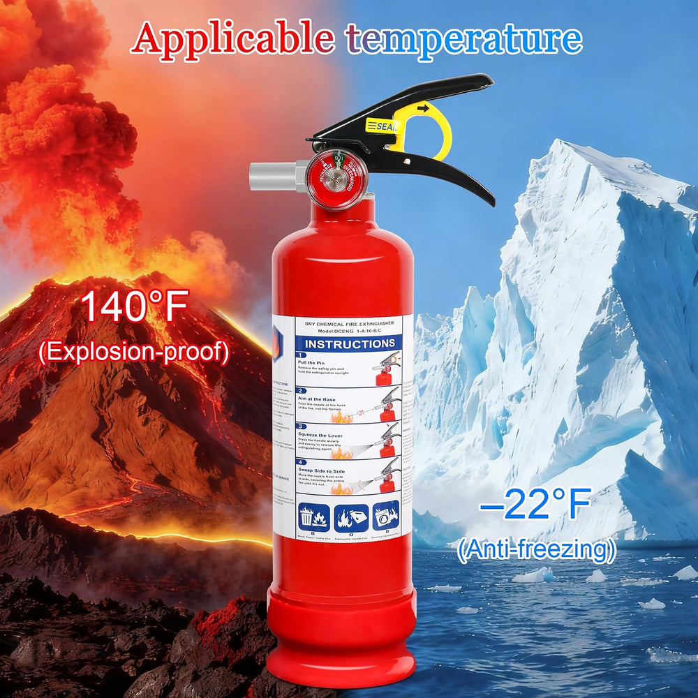 2 Pack ABC Dry Chemical Fire Extinguishers with Mount