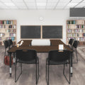 Regency Kee 60 x 24 in. Height Adjustable Classroom Activity Table- Neo Walnut Top & Black Base