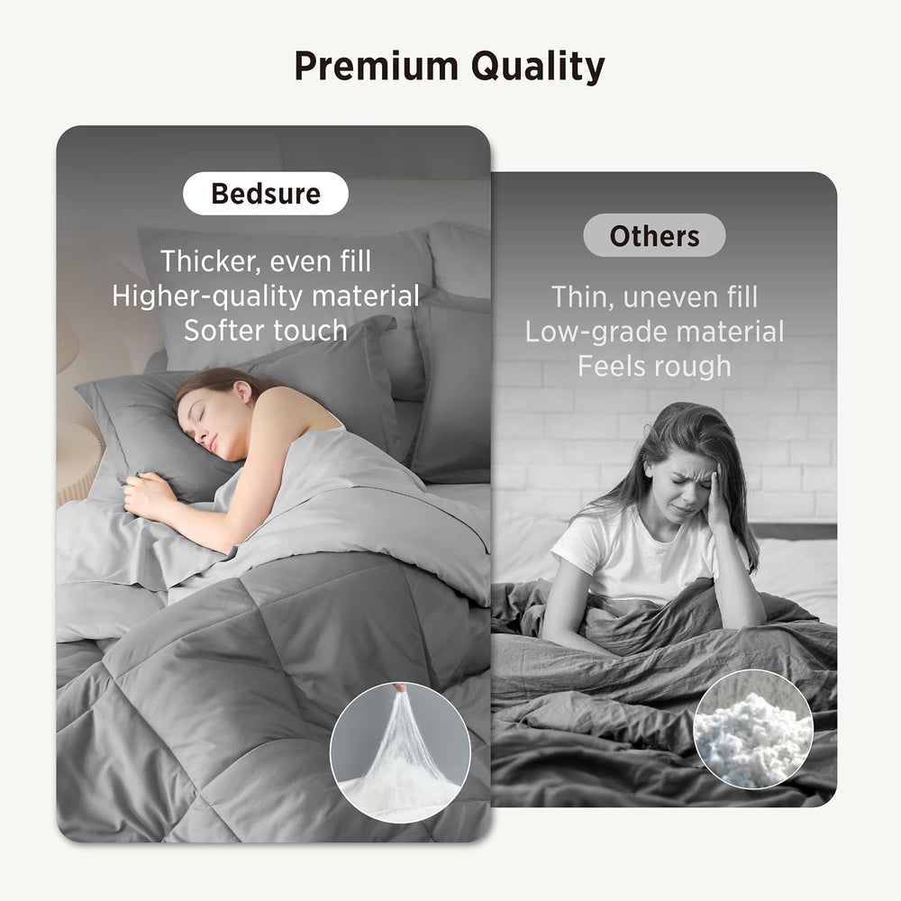 Bedsure Bed in a Bag Full Reversible Bed Set 7 Pieces Grey/Light Grey