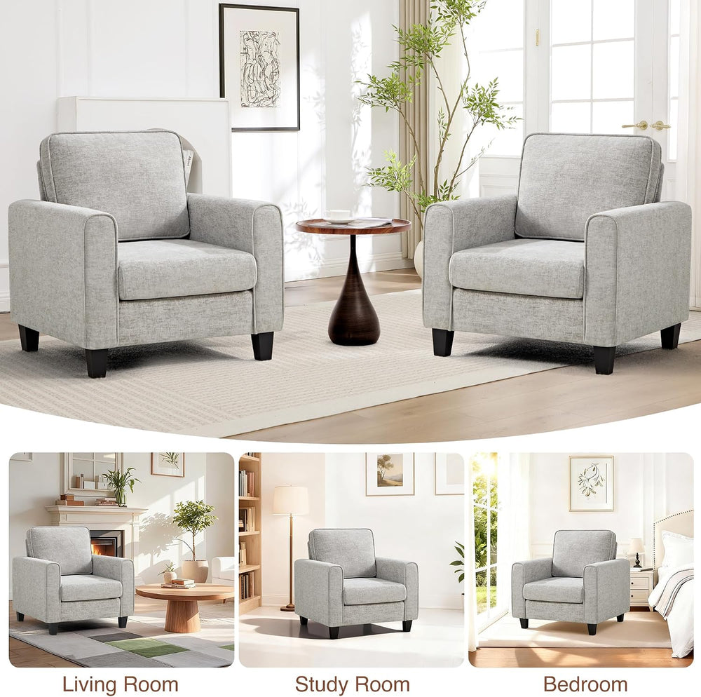 Accent Chairs Set of 2 for Living Room, Mid Century Modern Upholstered Living...