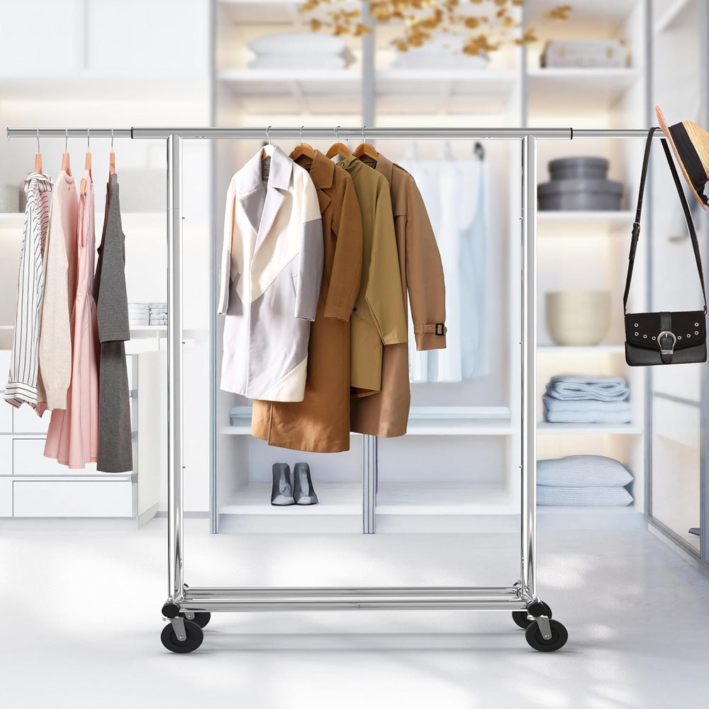 Simple Houseware Heavy Duty Clothing Garment Rack, Chrome
