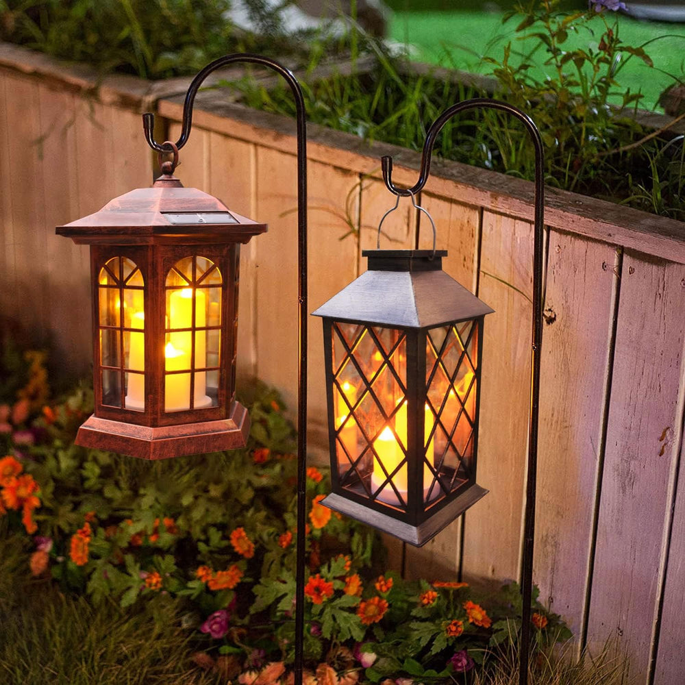 Solar Outdoor Lantern, Garden Hanging Waterproof Lanterns PVC Upgrade 3 LED F...