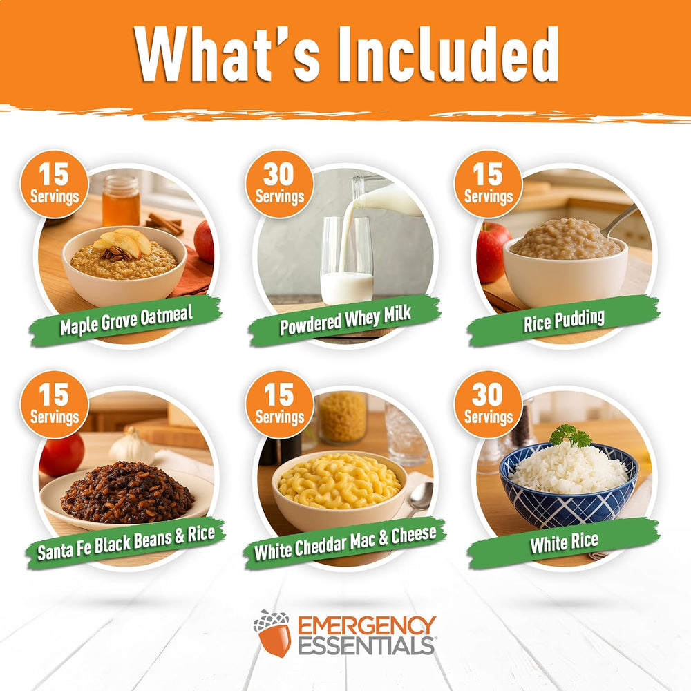 Emergency Essentials 1-Month Emergency Food Supply Bucket, 257 Servings, 56,6...