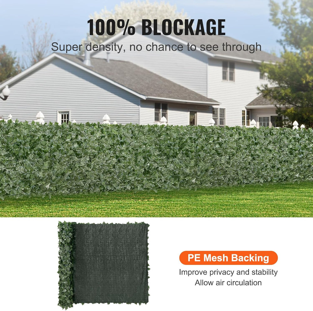 VEVOR Artificial Ivy Privacy Fence Screen, 59 x 118 in Faux Ivy Vine Leaf Hed...