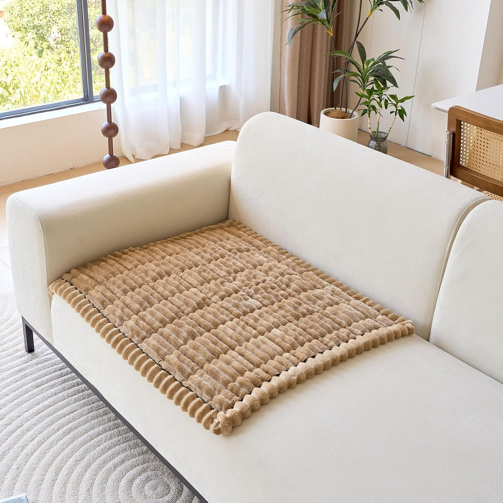 vctops Set of 2 Faux Fur Couch Arm Cover Back Covers, Non-Slip Chair Arm Cove...