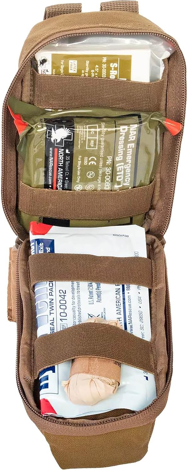North American Rescue ROO M-FAK First Aid Kit (Coyote) NAR MOLLE First Respon...
