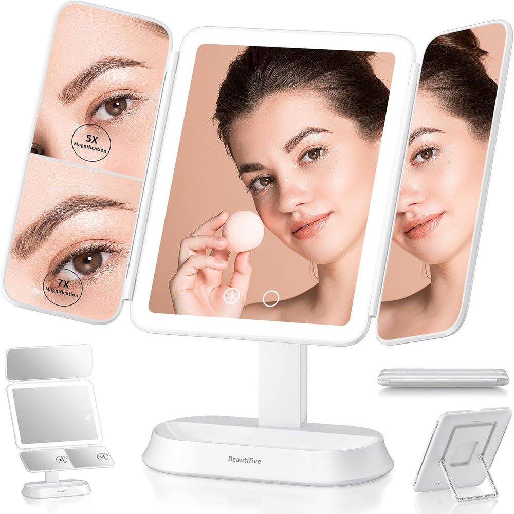 Makeup Mirror with Lights and 7X/5X/1X Magnification Vanity Mirror