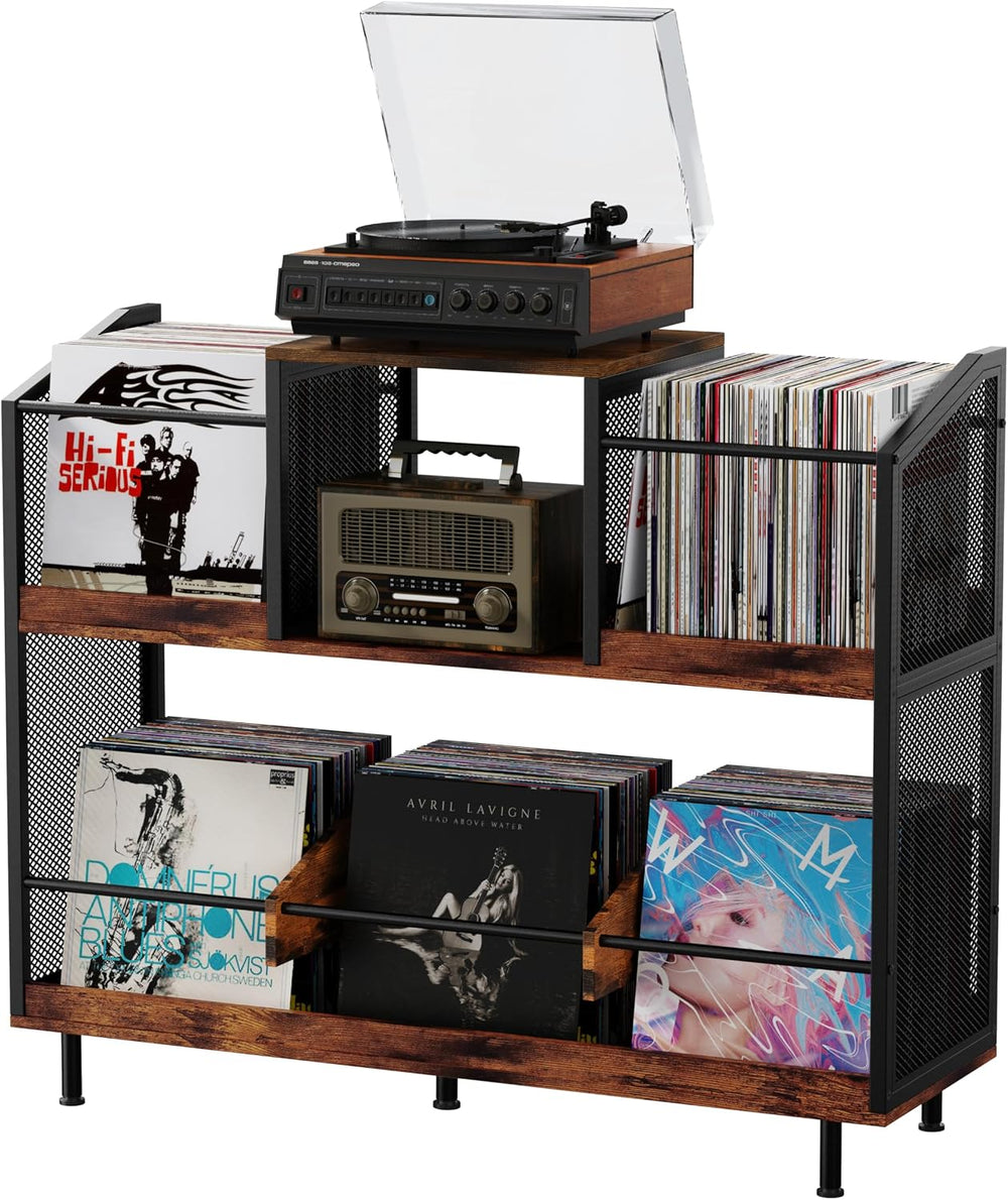 KirKical 3-Tier Large Capacity Record Player Stand, Holds Up to 400 Albums
