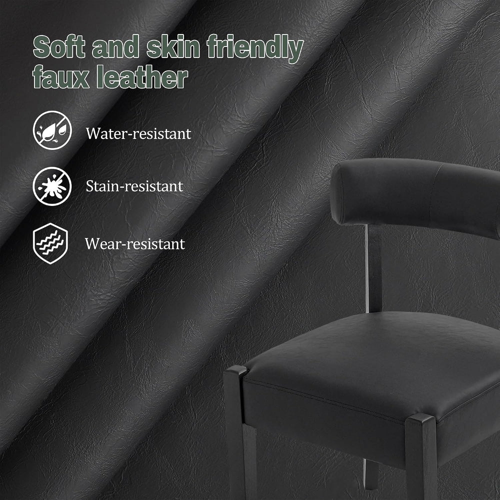 RNKSFX Black Dining Chairs Set of 2, Faux Leather Upholstered Kitchen & D...