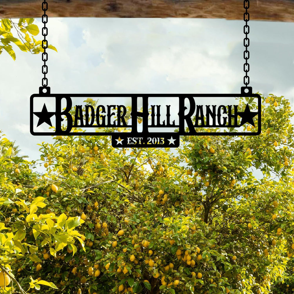 Personalized Metal Farm Sign, Customized Family Name Ranch Sign, Large Last N...
