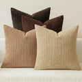 MIULEE Fall Corduroy Decorative Throw Pillow Covers Dark Brown 18x18