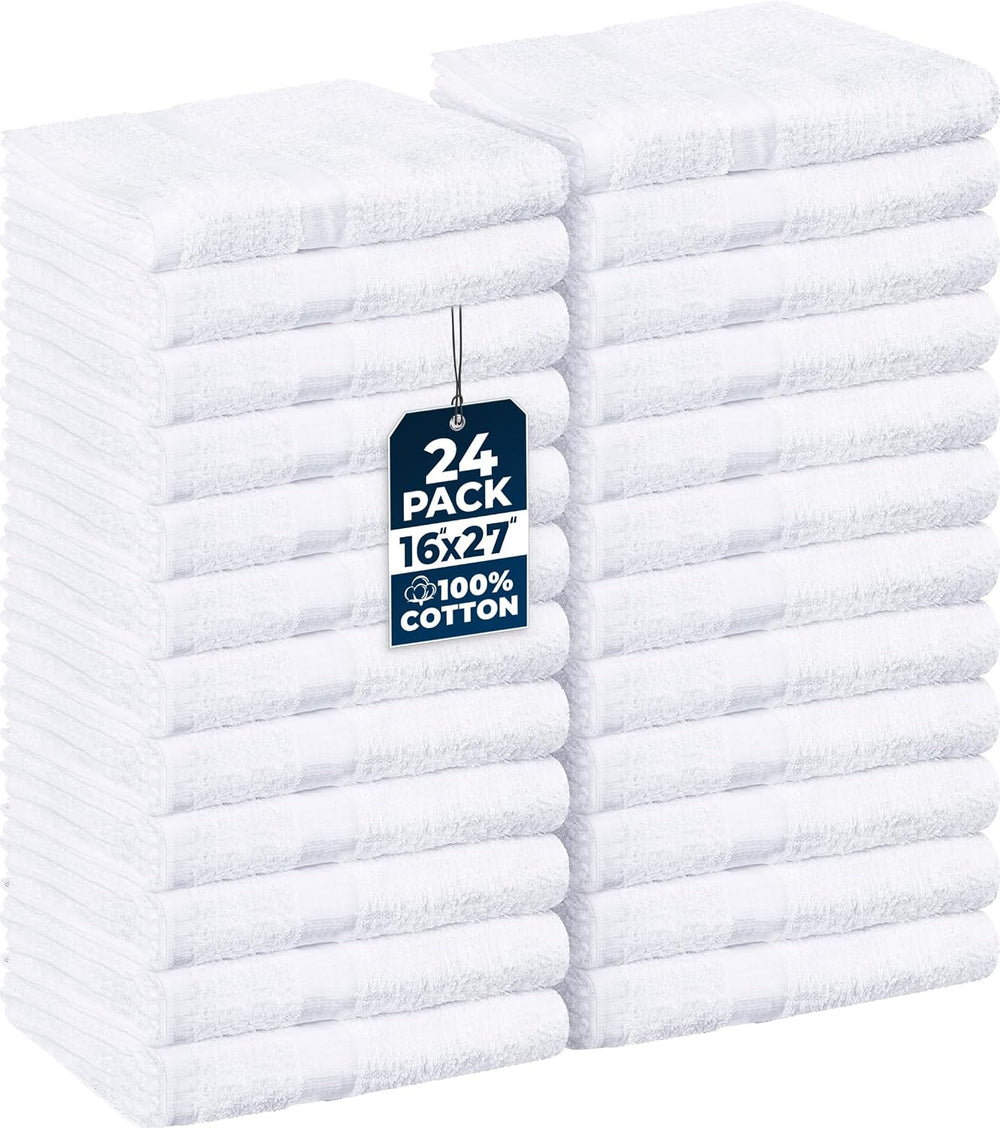 Utopia Towels Salon Towels, Pack of 24, 16x27 in, 100% Cotton, White
