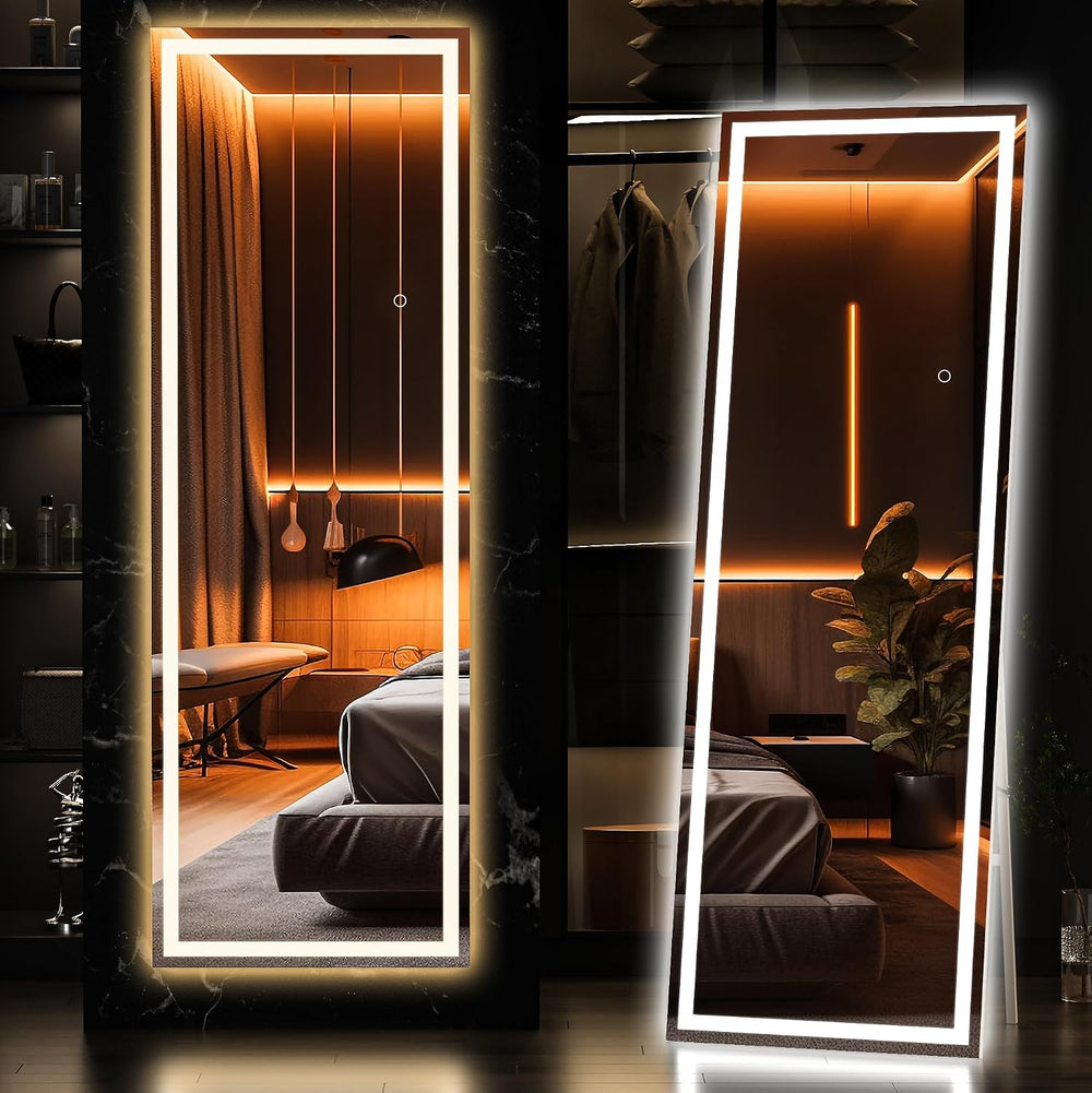 Hasipu Full Length Mirror with Lights, 56" x 15.8" LED Floor, Full ...