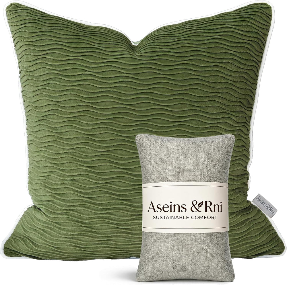 Moss Green Decorative Throw Pillow Covers 18"x18"
