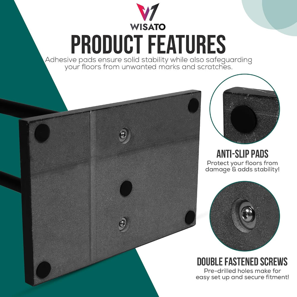 Free Standing Towel Rack - Matte Black Finish with Marble Base