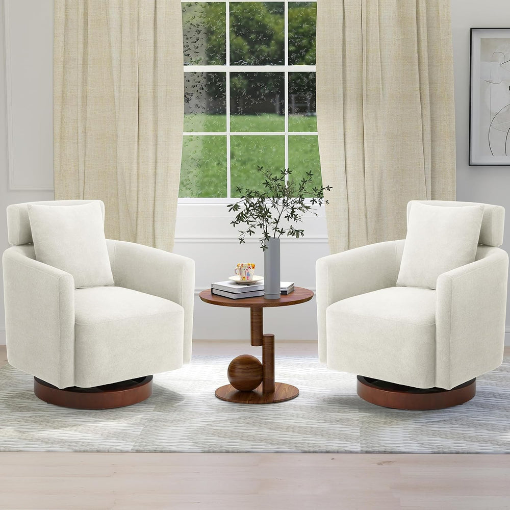 HOMREST Swivel Accent Chair,Armchair Barrel Chair with Adjustable Backrest Sw...
