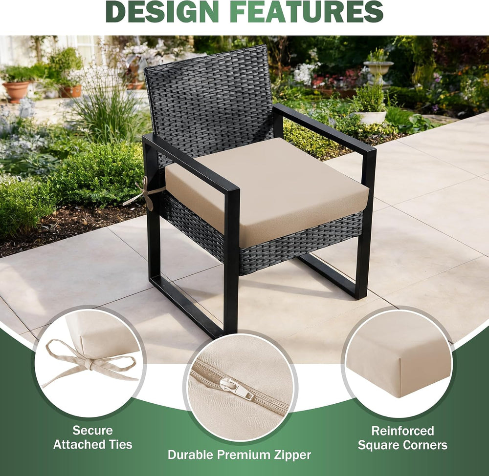 Outdoor Chair Cushions Set of 2, 19x19x3 Inch Waterproof & Fade Resistant...
