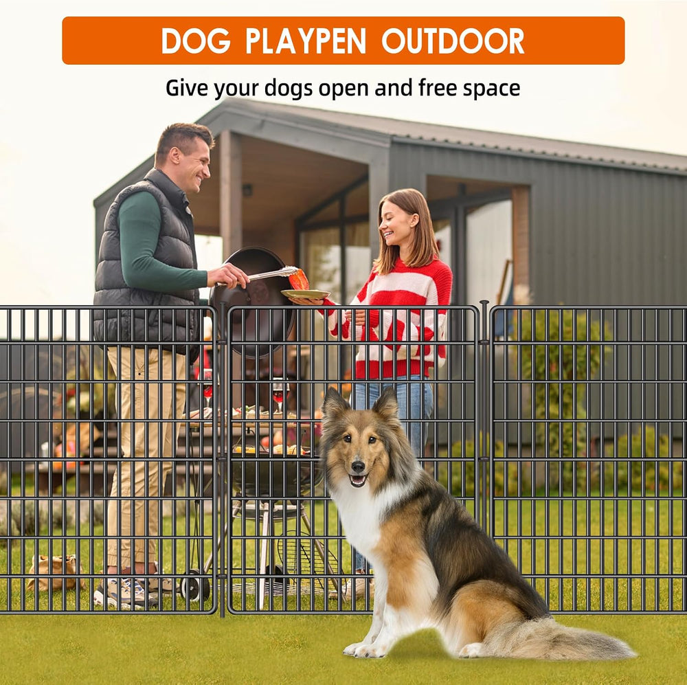 10 Panels No Dig Fence with Gate, 32 in(H) X 24 ft(L) Garden Decorative Fence...