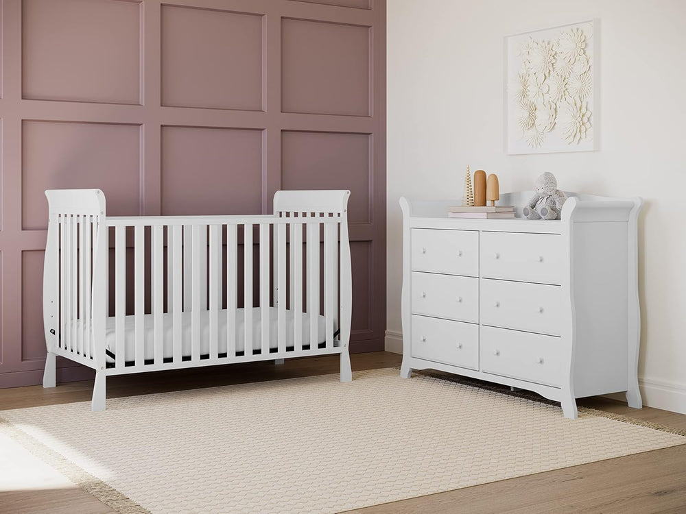 Storkcraft Avalon 6 Drawer Double Dresser, White
