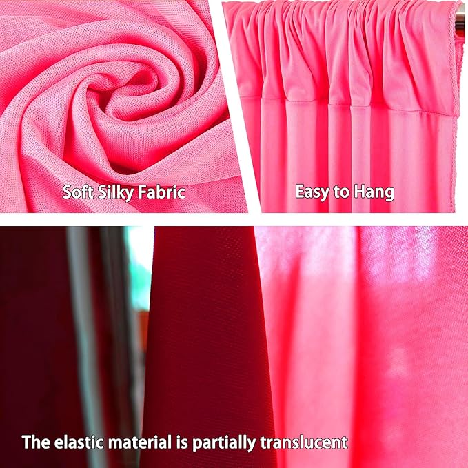 10 x 7 Feet Fluorescent Pink Backdrop Curtain for Partie, Background Curtains...