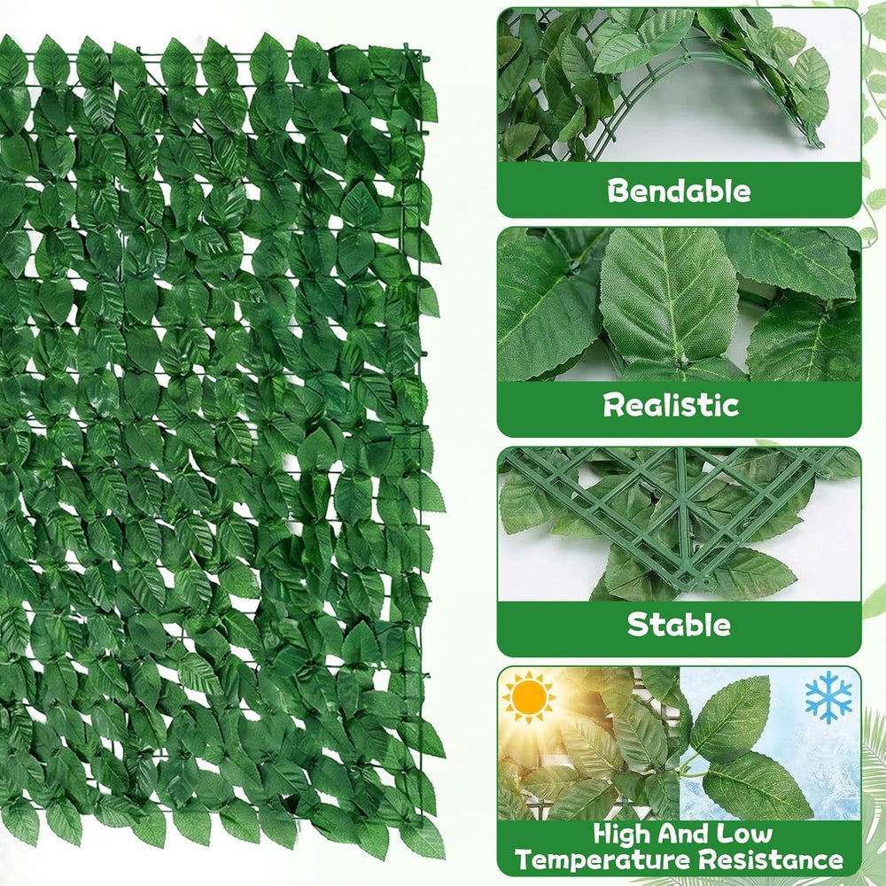 4PCS Artificial Ivy Fence Privacy Screen,40 x 120 Inch UV-Anti Artificial Fak...