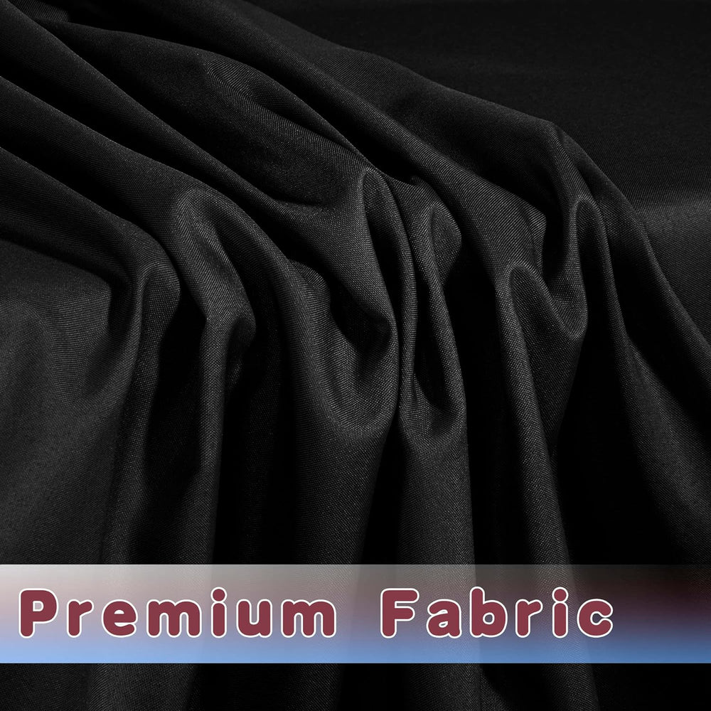 Fitted Table Cloths For 6 Foot Rectangle Tables,Vendor Booth 6 Pack Black