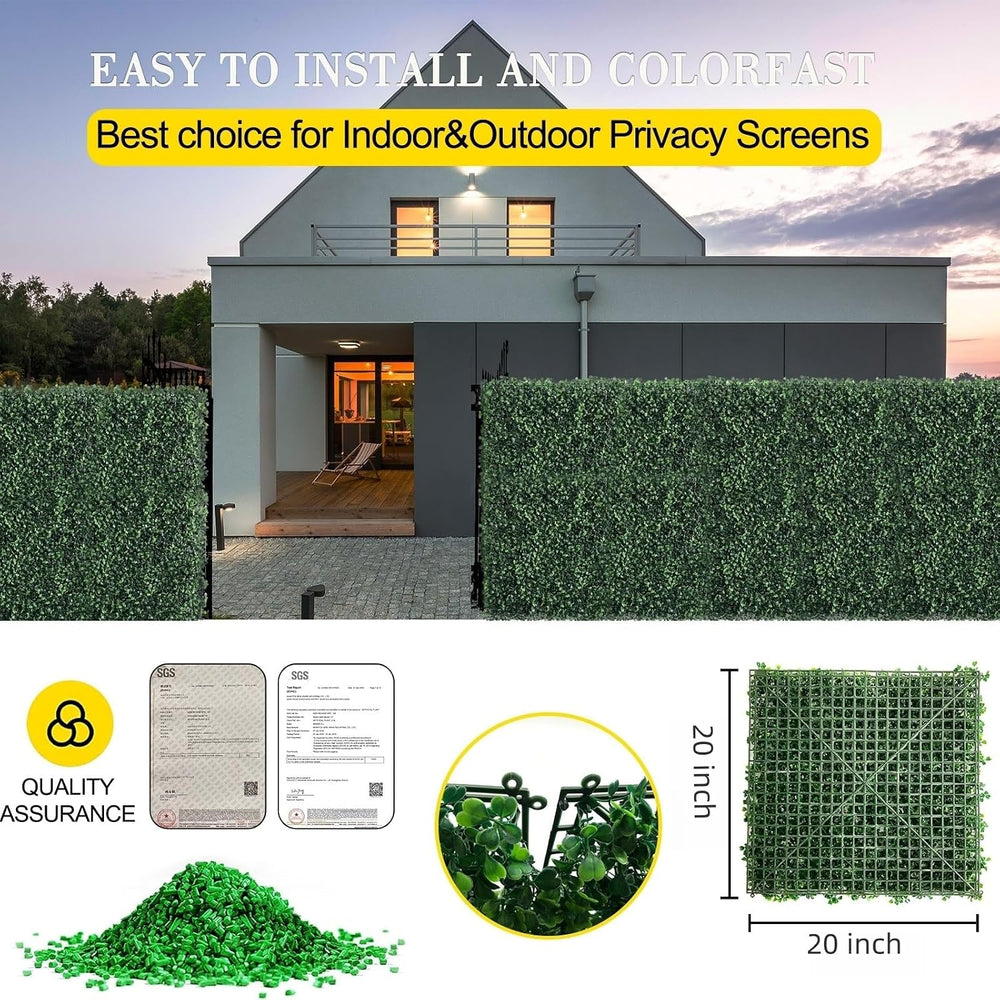 Grass Wall Panels 12Pcs 20×20 Maintenance-Free Privacy Fence Decor