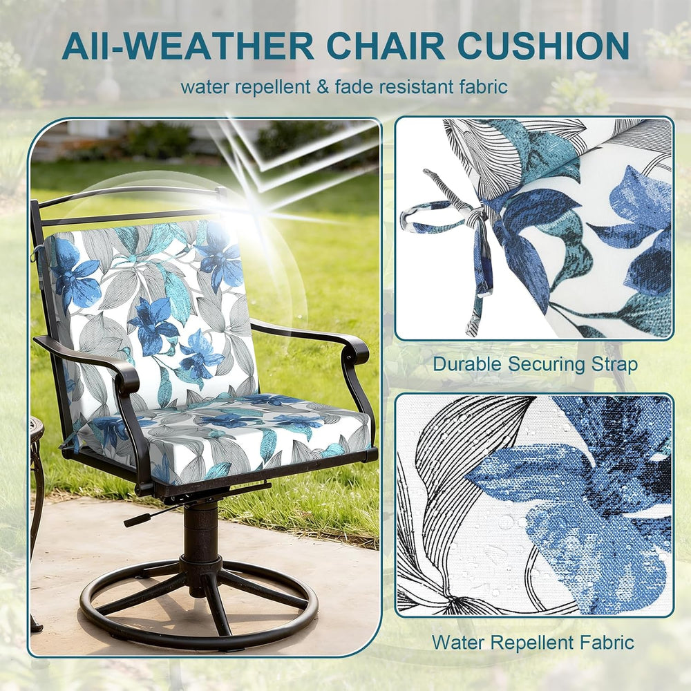 DYTXIII Outdoor Midback Chair Cushions Set of 2-20"x17" Water Repel...