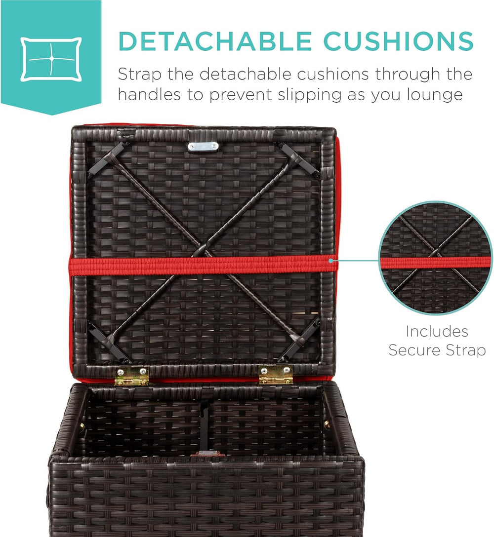 Best Choice Products Set of 2 Wicker Ottomans, Multipurpose Outdoor Furniture...