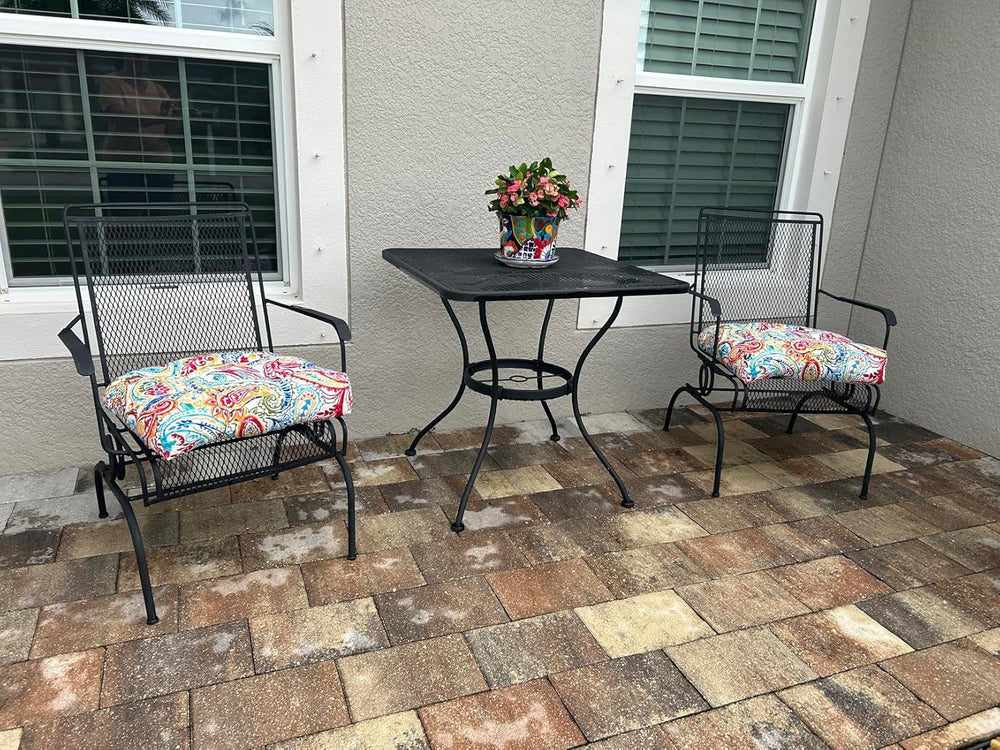 FUNHOME Outdoor Chair Cushions 19 x19 Inch,Water Resistant Tufted Seat Cushio...