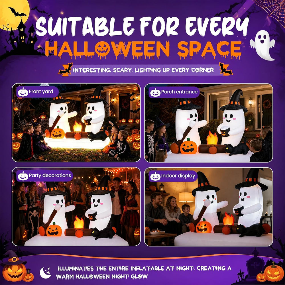 Halloween Inflatables Outdoor Decorations, 5.5FT Blow Up Yard Decorations Twi...