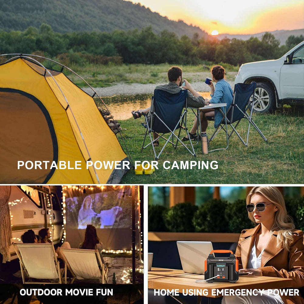 Bailibatt Portable Power Station 300W, 257Wh, 4.6lbs Solar Generator