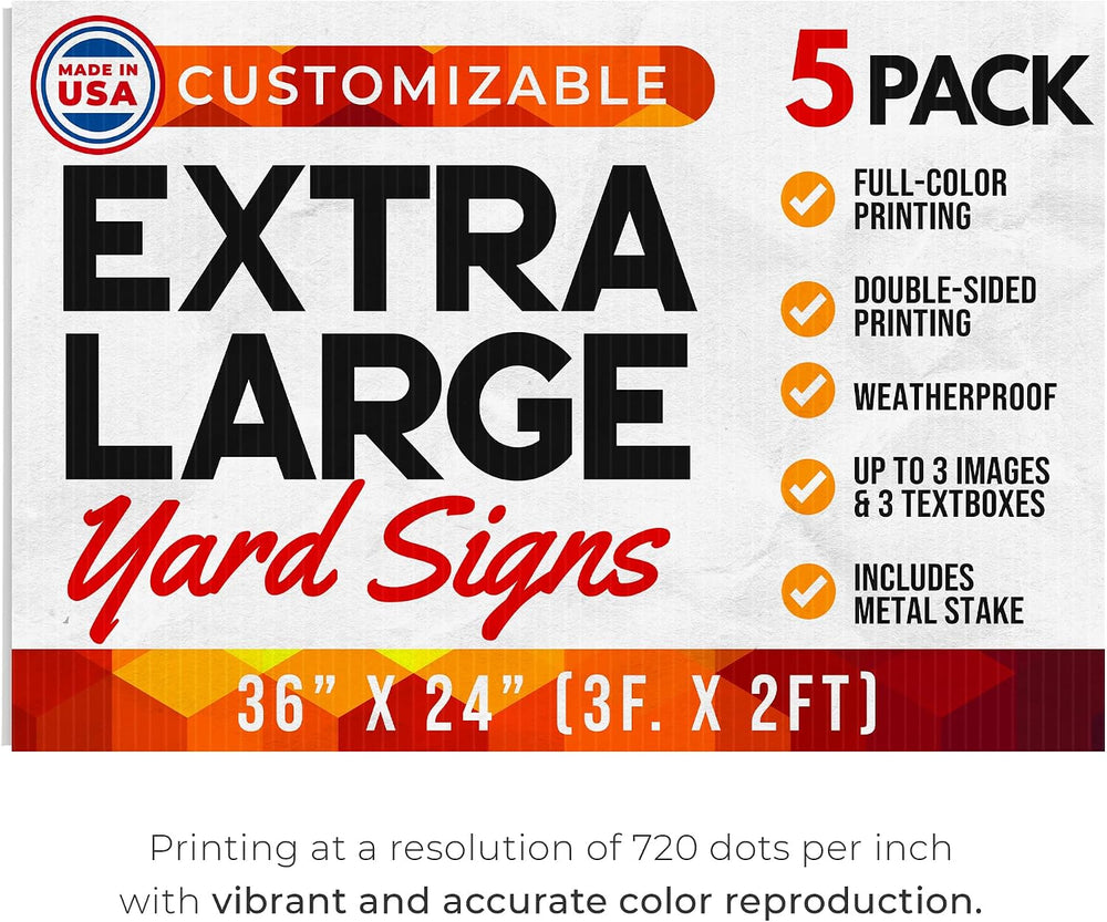 36"x24" Custom Yard Signs with Stakes Personalized Yard Signs with ...