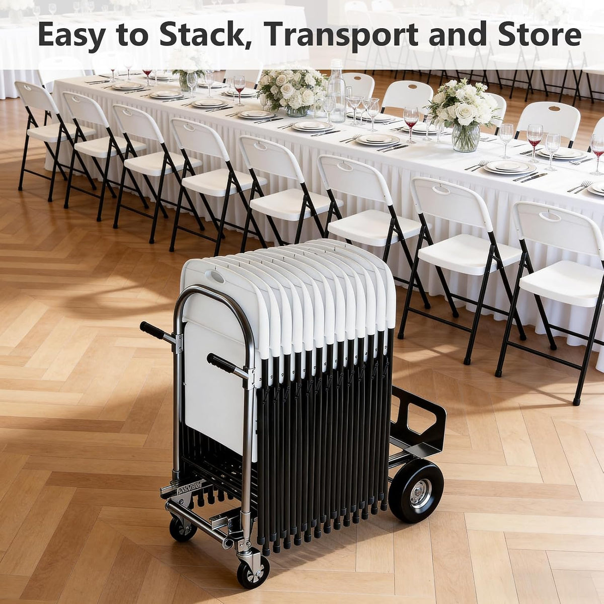 Folding Chairs 2 Pack, Outdoor Folding Chairs for Outside Indoor, Portable 350 lbs Capacity Heavy Duty Plastic Metal Foldable Chairs Commercial Seating for Picnic, Party, Patio, White