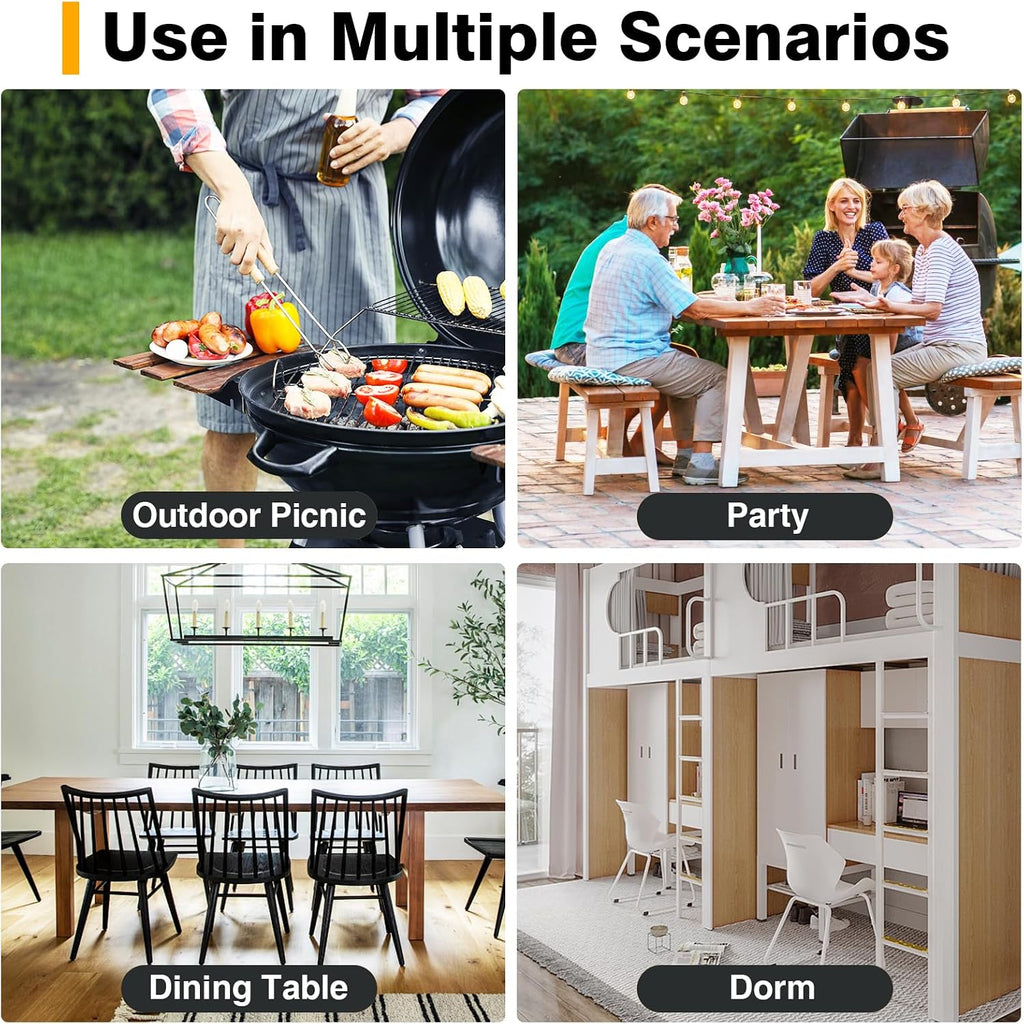 Portable Folding Chair with Handle, Heavy Duty Round Fold Stool Chair | 500lbs Capacity for Adults, 18 Inch Foldable Stool for Dorm, Kitchen, Vanity, Church and Outdoor use