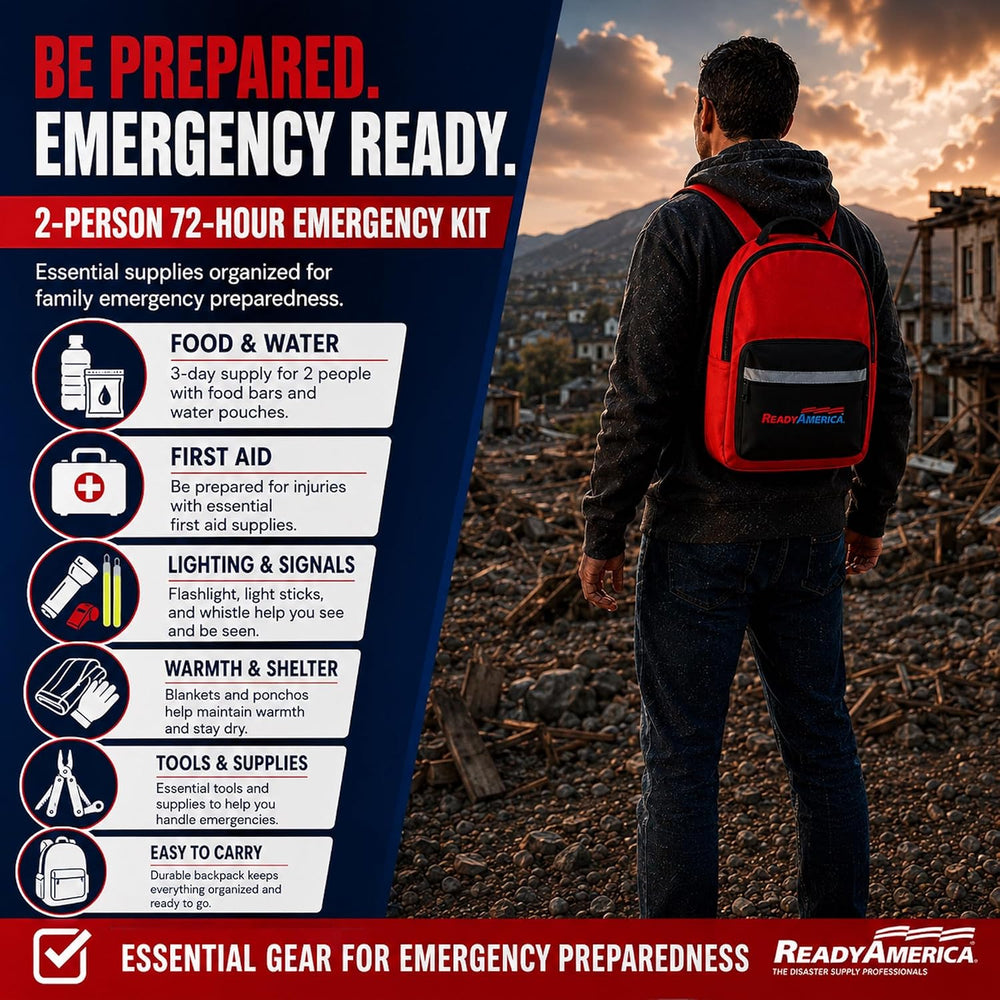 Ready America 70280 Emergency 2-Person 3-Day Survival Backpack
