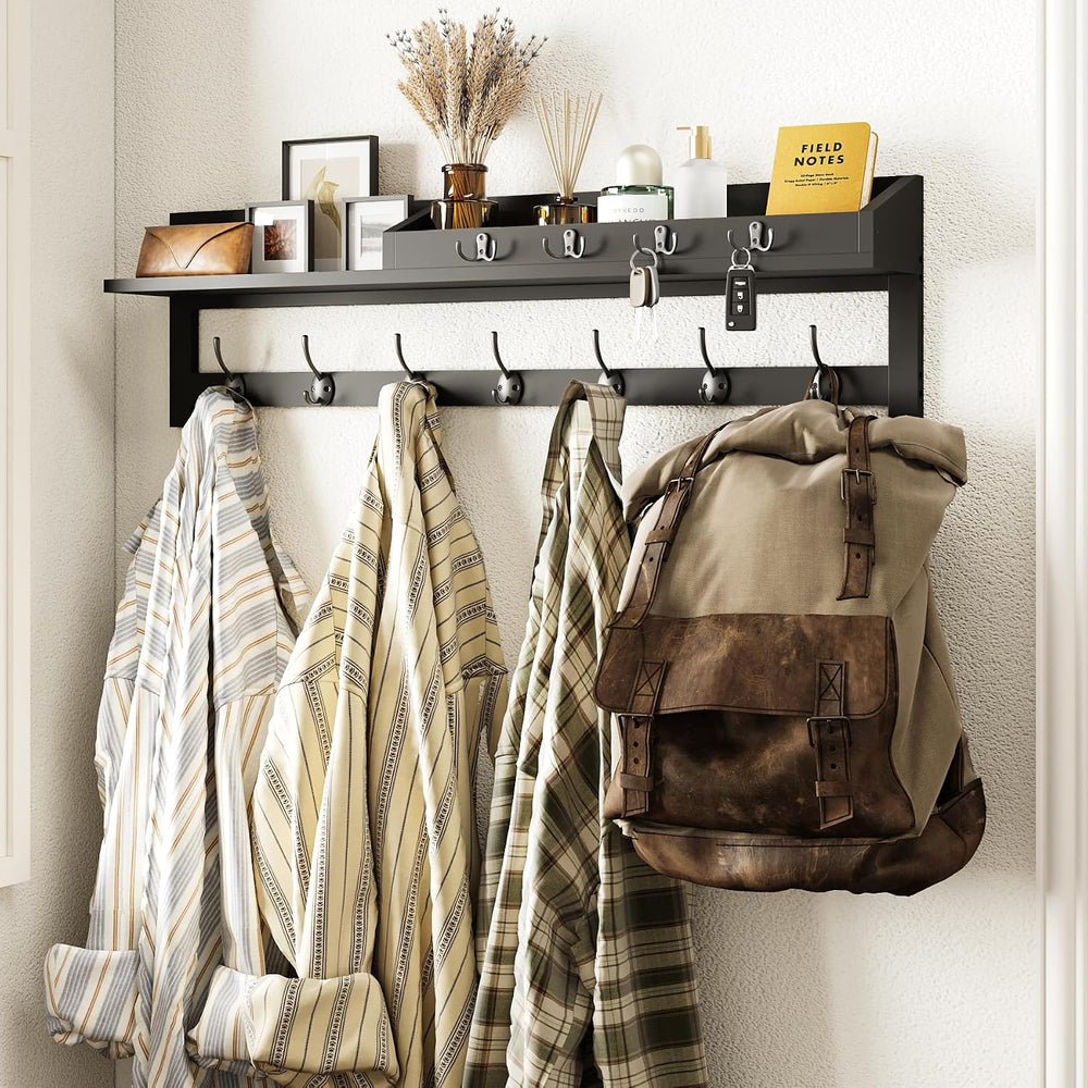 AMBIRD 35 inch Wall Hooks with Shelf, Coat Rack Wall Mount, Large Coat Hanger...