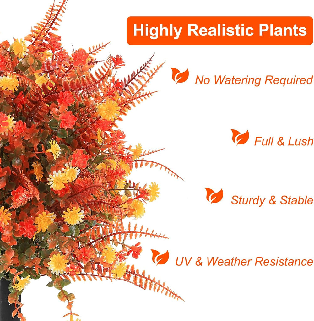2 PCKS 24" Fall Topiary Ball Flowers with Spike, Artificial Plant for Patio